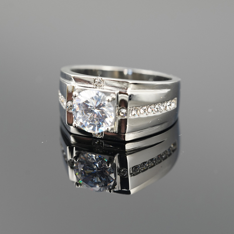 Retro Square Titanium Steel Artificial Gemstones Rings In Bulk