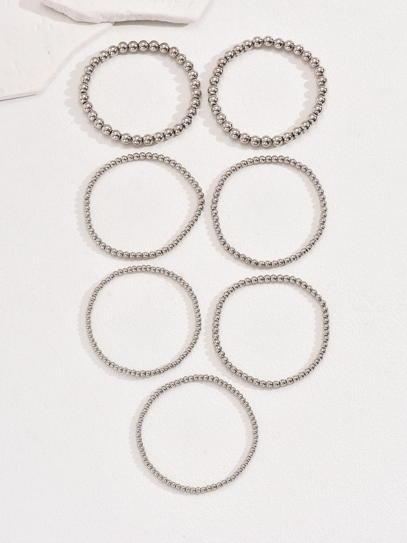 7pcs Bead Bracelet Set For Women And Men Versatile Jewelry