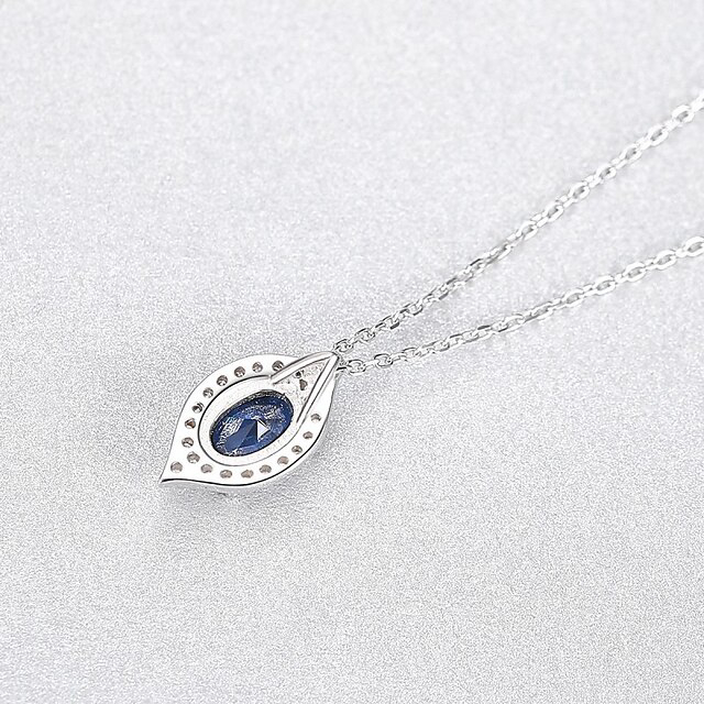 Necklace Clear Synthetic Diamond Blue Copper Women's Fashion Elegant Classic Luminous Wedding Geometric Necklace For Wedding Engagement
